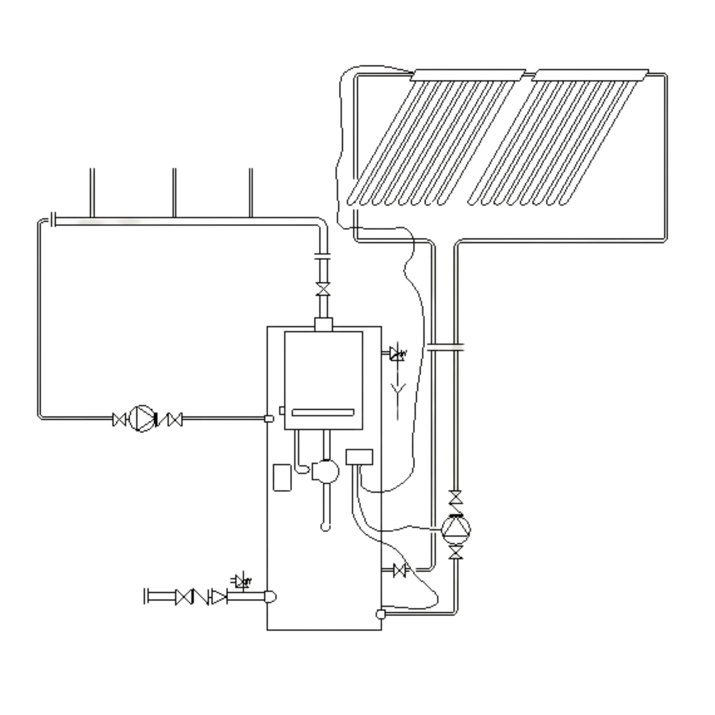 RESIDENTIALGAS ELECTRIC SOLAR PREHEAT TANK MOUNTED BOILER